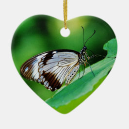 Mörk Brown och Grått Butterfly Julgransprydnad Keramik