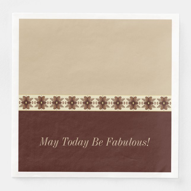 Mörk Brown och Guld Pappersservett (Framsida)