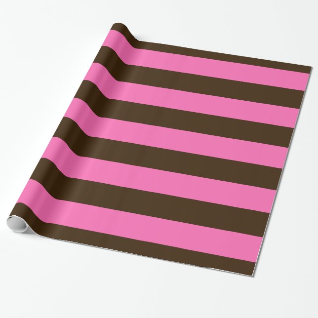 Mörk Brown, Shock rosa #2 XL Preppy Rand 1X Presentpapper (Utrullad)