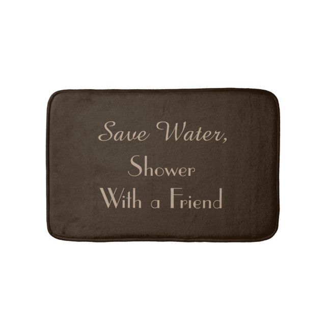 Mörk Brown Spara Vatten Funny Plush Bath Mat Badrumsmatta (Framsidan)