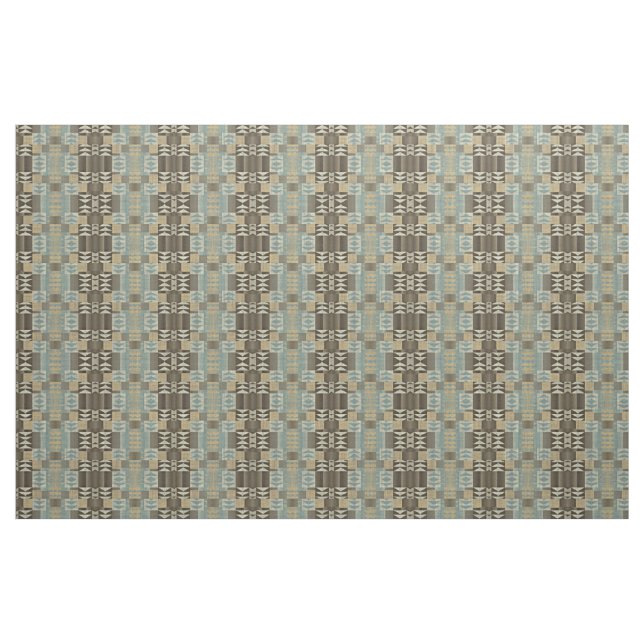 Mörk Brown Taupe Beige Seafoam Grönt Ethnic look Tyg (Fat Quarter)