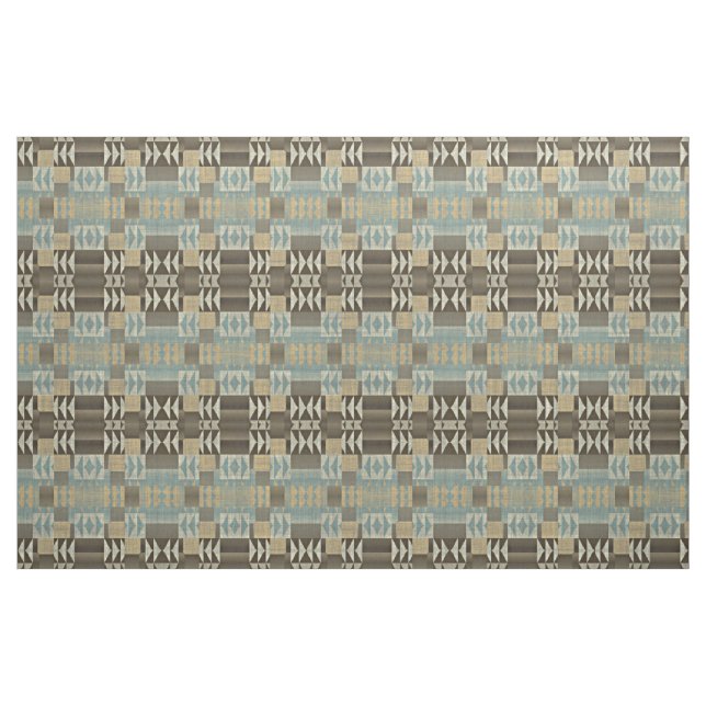 Mörk Brown Taupe Beige Seafoam Grönt Ethnic look Tyg (Fat Quarter)