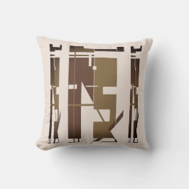 Mörk Brown Taupe om konsthmosaic i Beige Kudde