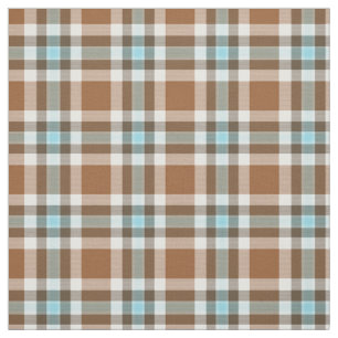 Mörk Brown Turquoise Blue Tartan Squares Mönster Tyg