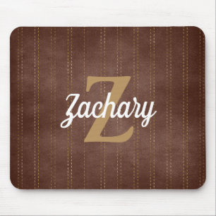 Mörk Brown Vintage Streck Retro Monogram Musmatta
