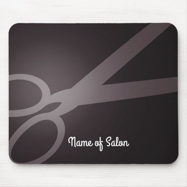 Mörk Brown White Scissors Hair Salon Musmatta (Framsidan)
