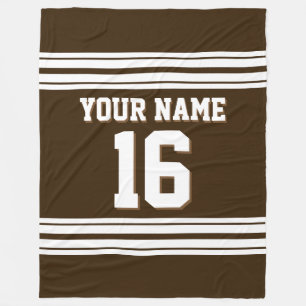 Mörk Brown White Sports Jersey Fleecefilt
