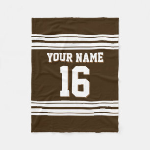 Mörk Brown White Sports Jersey Fleecefilt