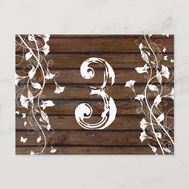 Mörk Brown Wood Bordsnummer (Framsida)