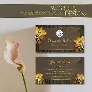 Mörk Brown Wood Grain Träd Bark med Logotyp Visitkort