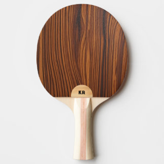 Mörk Brown Wood Struktur Anpassningsbar Monogram Pingisracket