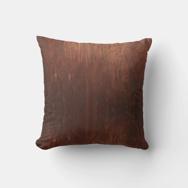 Mörk Brown Wood Struktur Dekorativ kudde (Framsida)