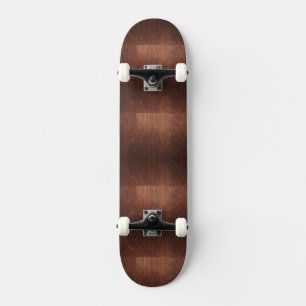 Mörk Brown Wood Struktur Skateboard Bräda 20,5 Cm
