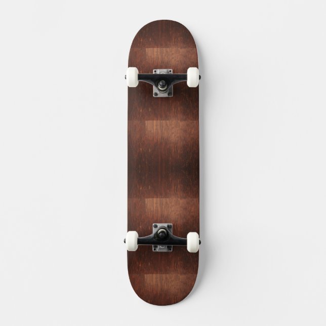 Mörk Brown Wood Struktur Skateboard Bräda 20,5 Cm (Framsida)