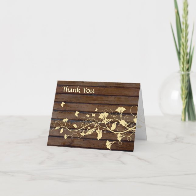 Mörk Brown Wood Tack Kort (Framsida)