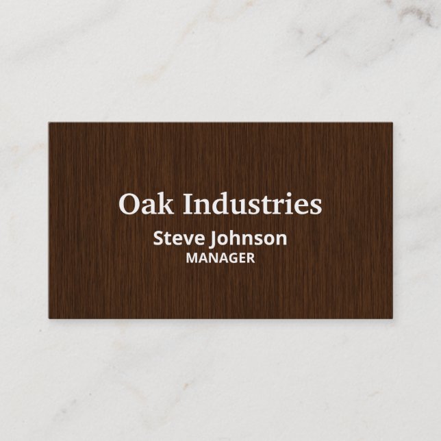 Mörk Brown Woodgrain-Professionell Visitkort (Framsida)