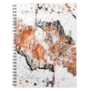 Mörk brun grym bakgrund. Svartvit orange o Anteckningsbok