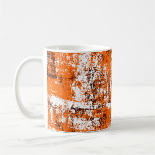 Mörk brun grym bakgrund. Svartvit orange o Kaffemugg