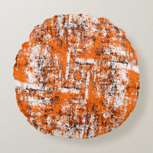 Mörk brun grym bakgrund. Svartvit orange o Rund Kudde