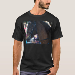 Mörk Brun häst med glasögon T-shirt