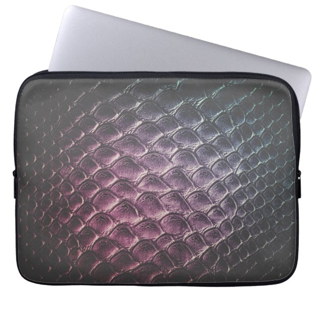 Mörk Brun krokodilläder Struktur design Laptop Fodral (Framsidan)