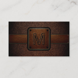 Mörk Brun läder Se brun Monogram Visitkort