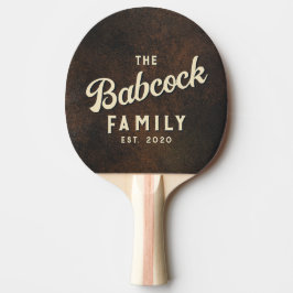 Mörk Brun Monazitsten Retro Familjenamn & År Pingisracket