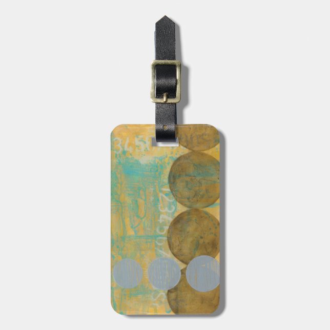 Mörk Brun- och Grått-cirklar med siffror Bagagebricka (Vertikal Framsida)