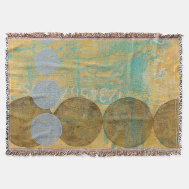 Mörk Brun- och Grått-cirklar med siffror Filt (Framsidan)