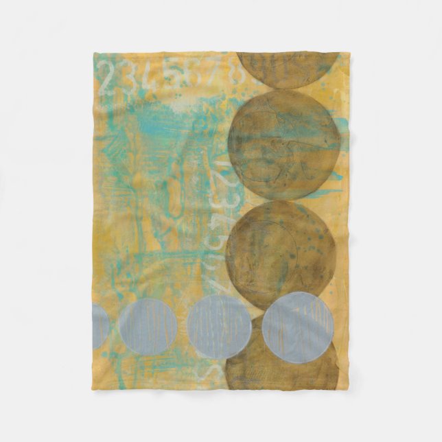 Mörk Brun- och Grått-cirklar med siffror Fleecefilt (Framsidan)