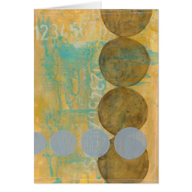 Mörk Brun- och Grått-cirklar med siffror Hälsningskort (Framsidan)