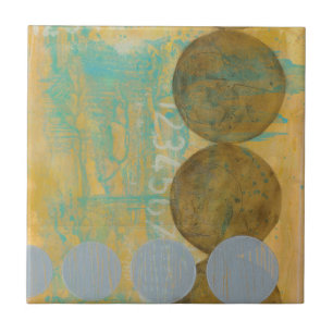 Mörk Brun- och Grått-cirklar med siffror Kakelplatta