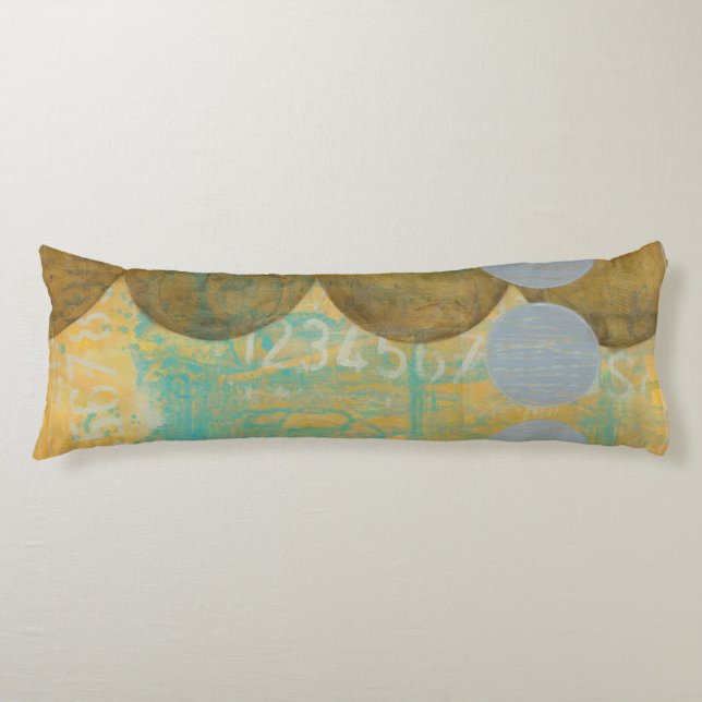 Mörk Brun- och Grått-cirklar med siffror Kroppskudde (Framsidan)