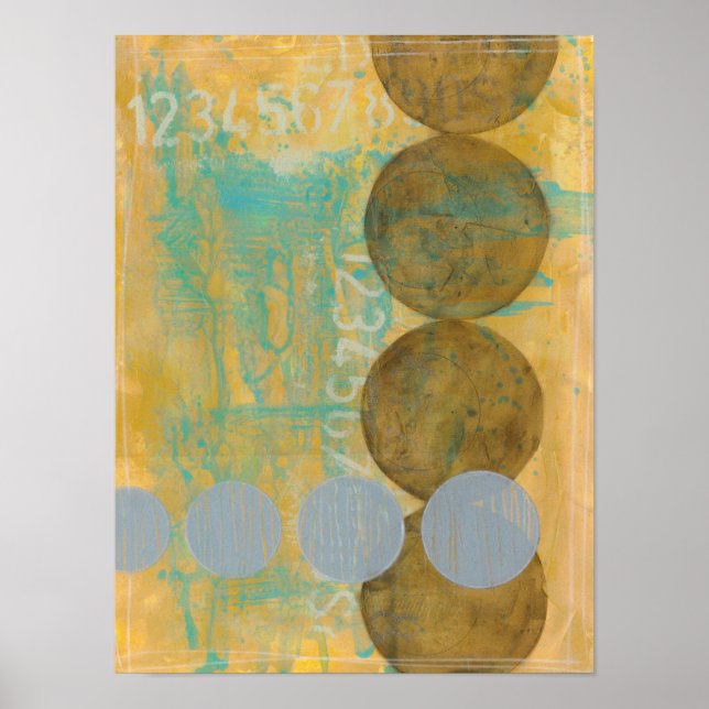 Mörk Brun- och Grått-cirklar med siffror Poster (Framsidan)