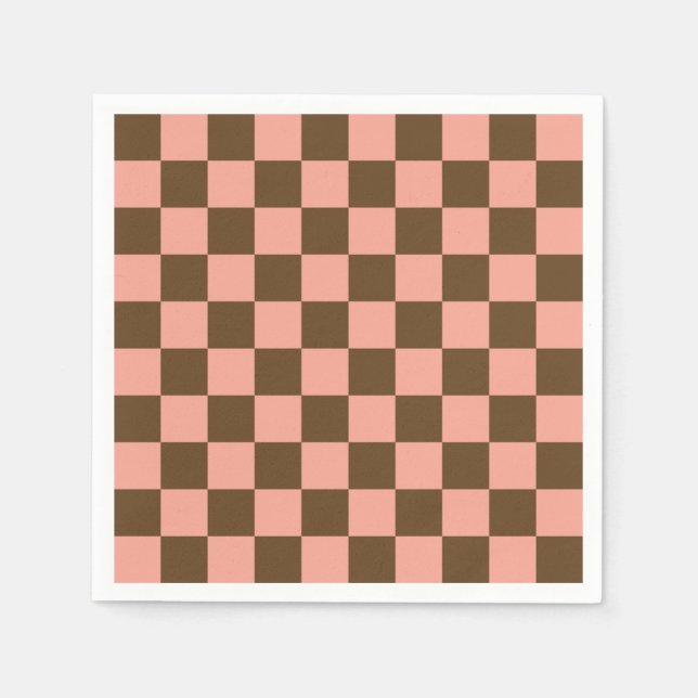 Mörk Brun och Ljus rosa kontrollpanel Pappersservett (Framsidan)