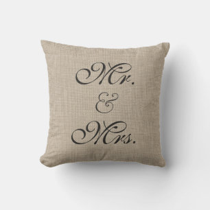 Mörk Brun typ Rustic Bord Pillow Kudde