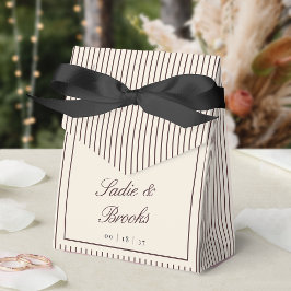 Mörk Burgunder Röd Klassisk Randig Bröllop Presentaskar