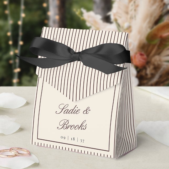 Mörk Burgunder Röd Klassisk Randig Bröllop Presentaskar (Skapare uppladdad)