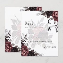 Mörk Burgundy Black Ro Bröllop Fall Winter