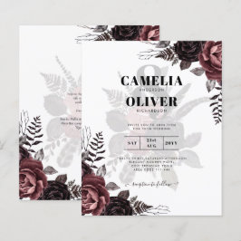 Mörk Burgundy Black Ro Bröllop Fall Winter