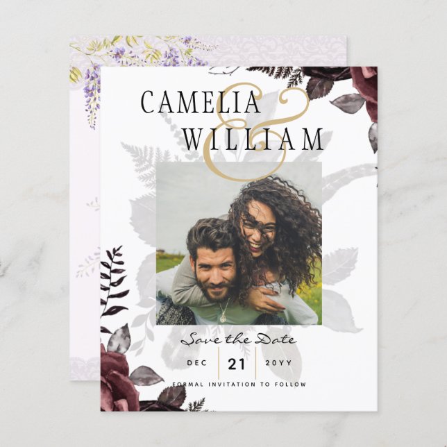 Mörk Burgundy Black Ro Bröllop Fall Winter (Fram/baksida)