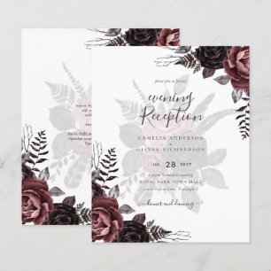 Mörk Burgundy Black Ro Bröllop Fall Winter