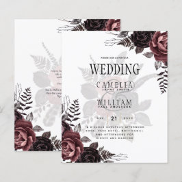 Mörk Burgundy Black Ro Bröllop Fall Winter