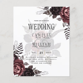 Mörk Burgundy Black Ro Bröllop Fall Winter Flygblad