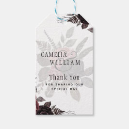 Mörk Burgundy Black Ro Bröllop Fall Winter Presentetikett