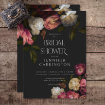 Mörk Burgundy & Cream Peonies Black Möhippa