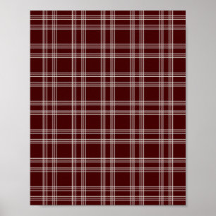 Mörk Burgundy Gingham Poster