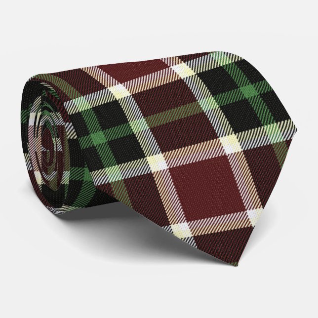 Mörk Burgundy Grönt White Tartan Play Mönster Slips (Rullad)