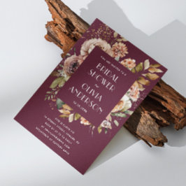 Mörk Burgundy-Möhippa | Elegant Boho Chic Inbjudningar