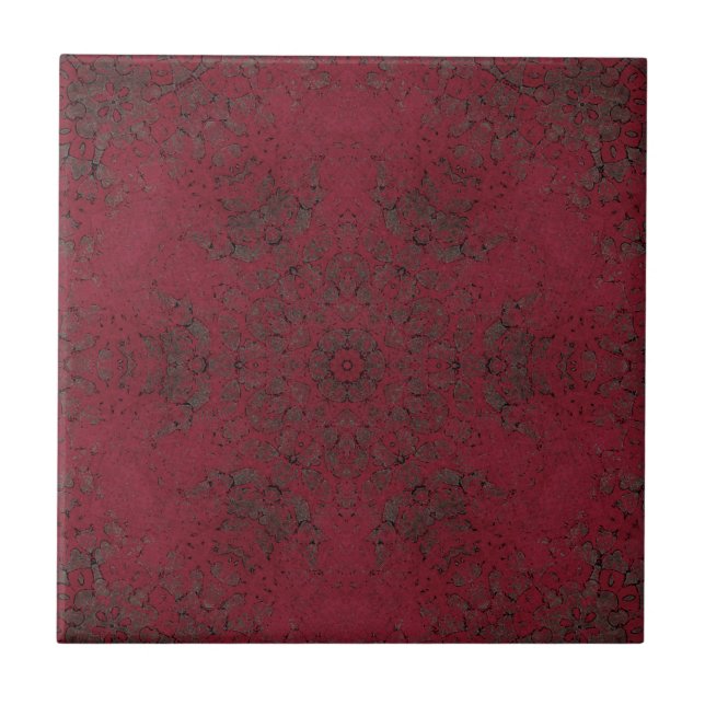 Mörk Burgundy mönsterbakgrund Kakelplatta (Framsidan)